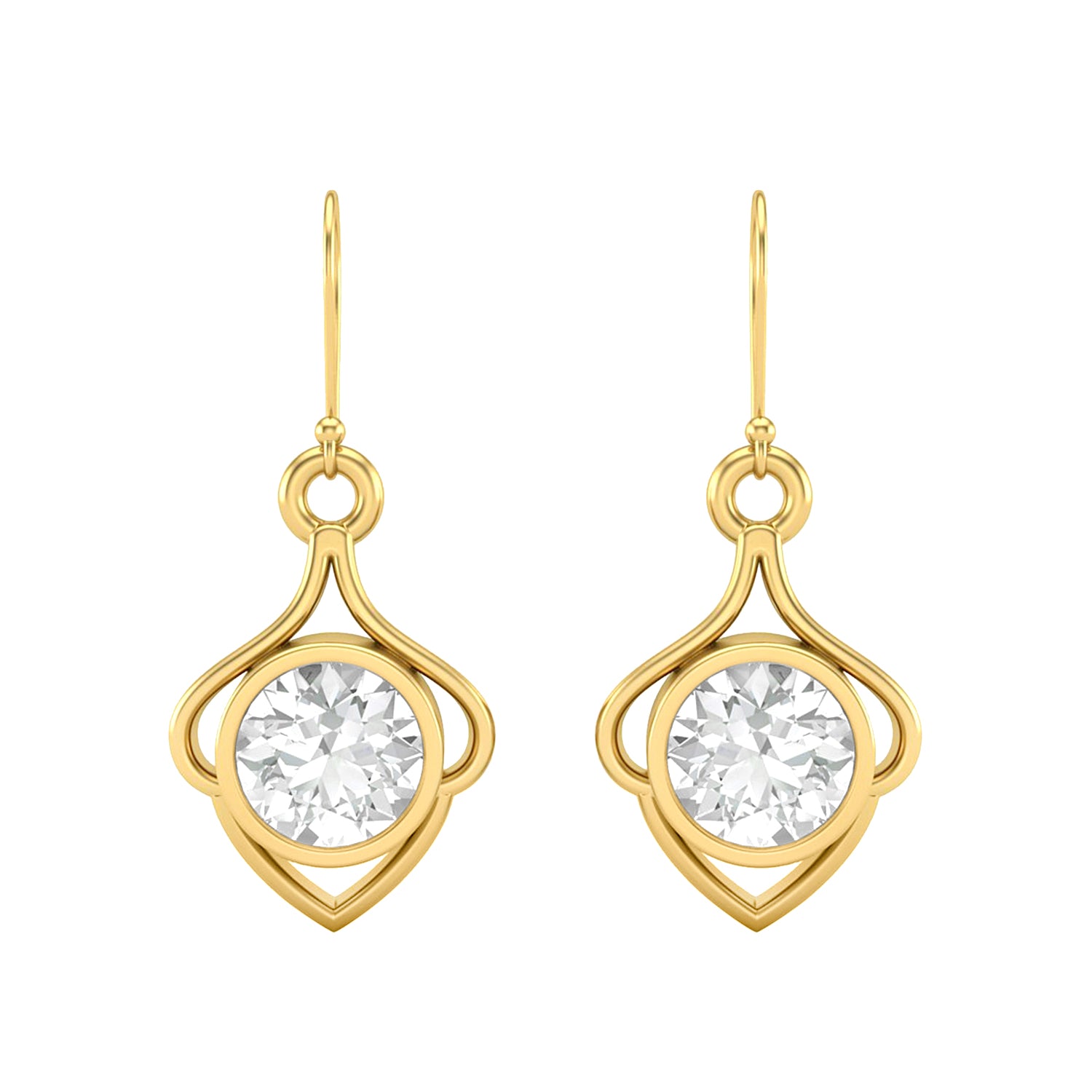 Moissanite Elegant Scroll Drop Earrings – Sterling Silver