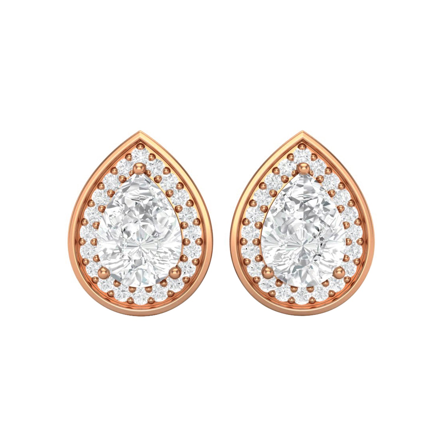 Pear Shape Moissanite Stud Earrings – Sterling Silver
