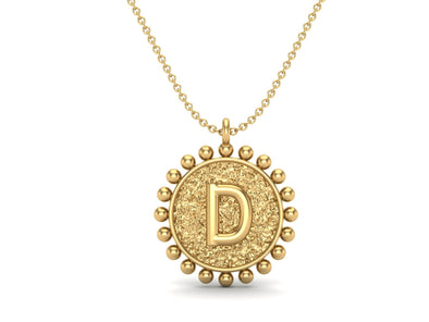 925 Sterling Silver Initial Necklace - D