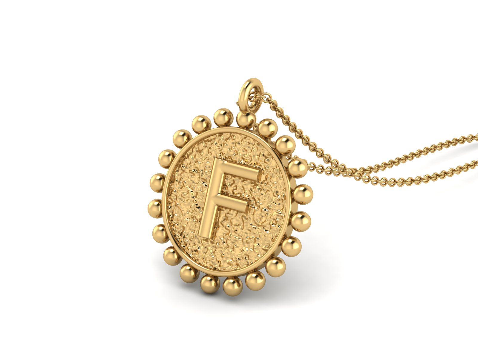 925 Sterling Silver Initial Necklace - F