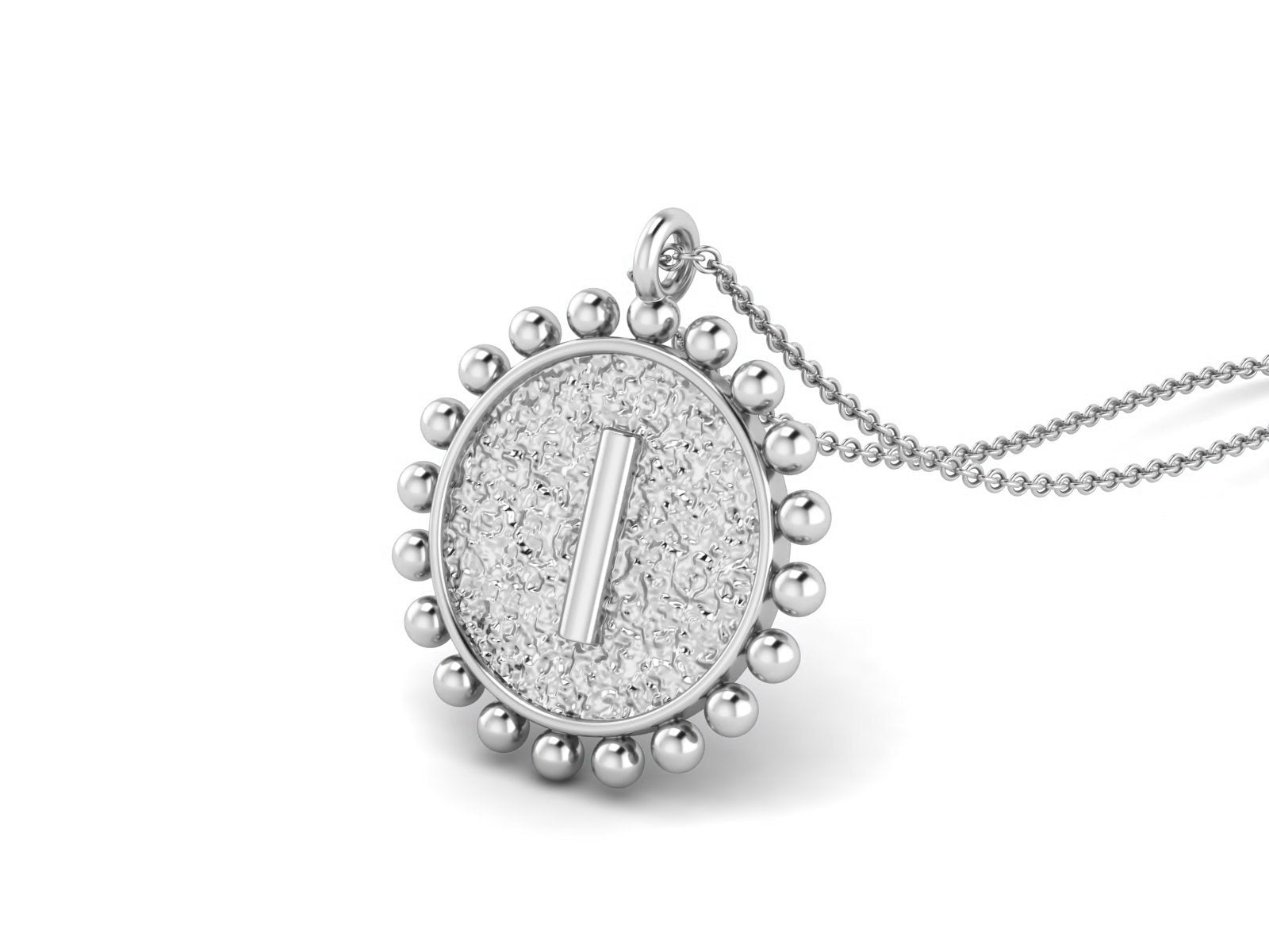 925 Sterling Silver Initial Necklace - I
