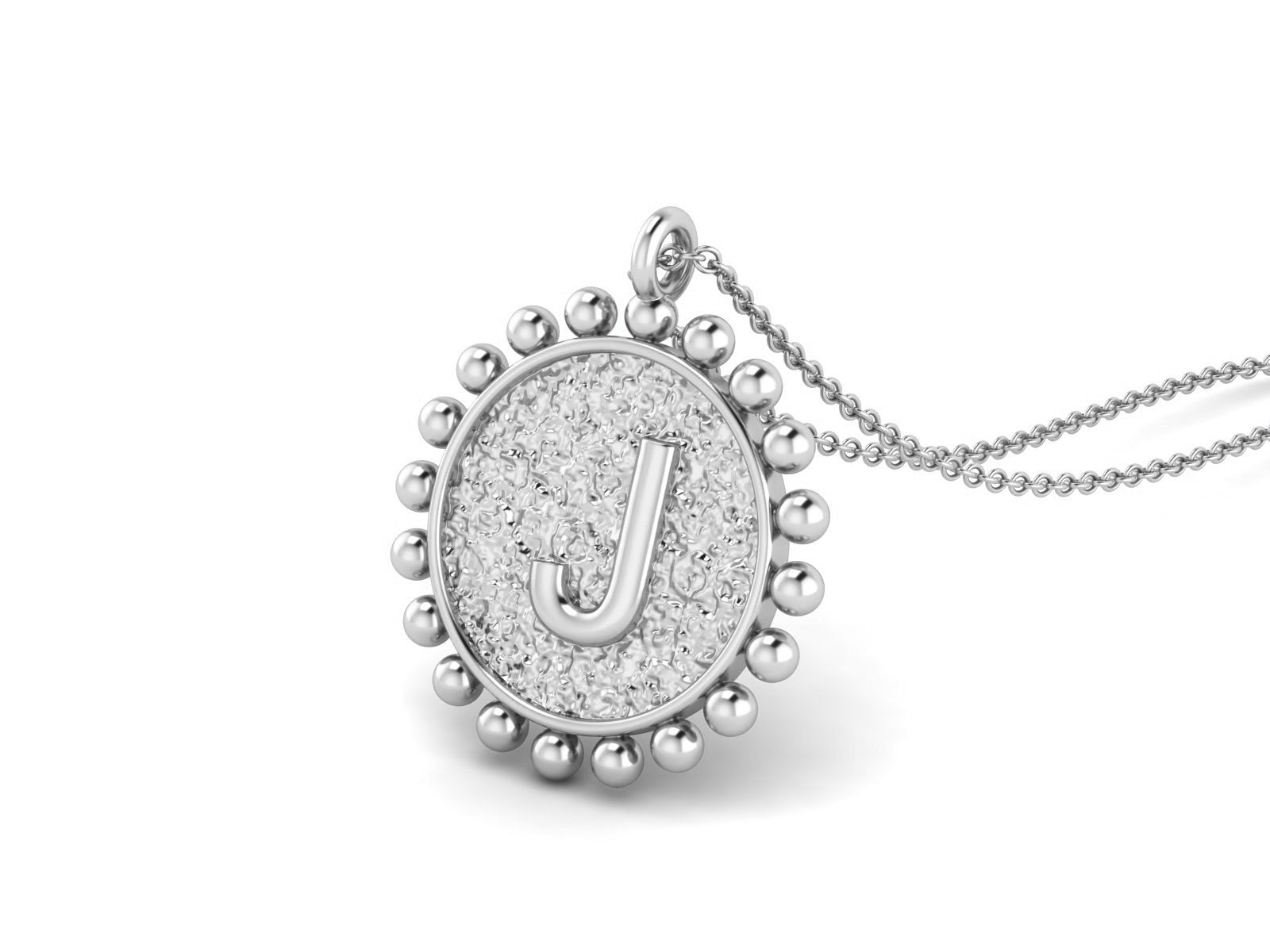 925 Sterling Silver Initial Necklace - J