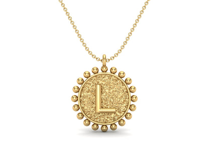 925 Sterling Silver Initial Necklace - L