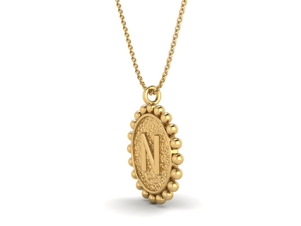 925 Sterling Silver Initial Necklace - N