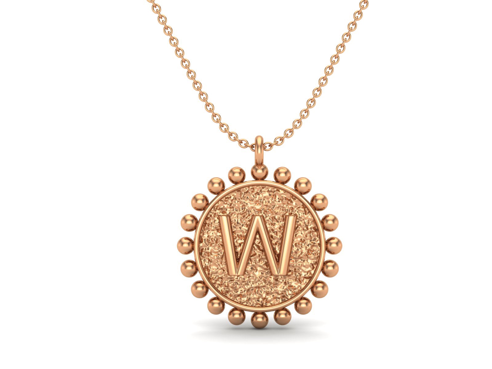 925 Sterling Silver Initial Necklace - W