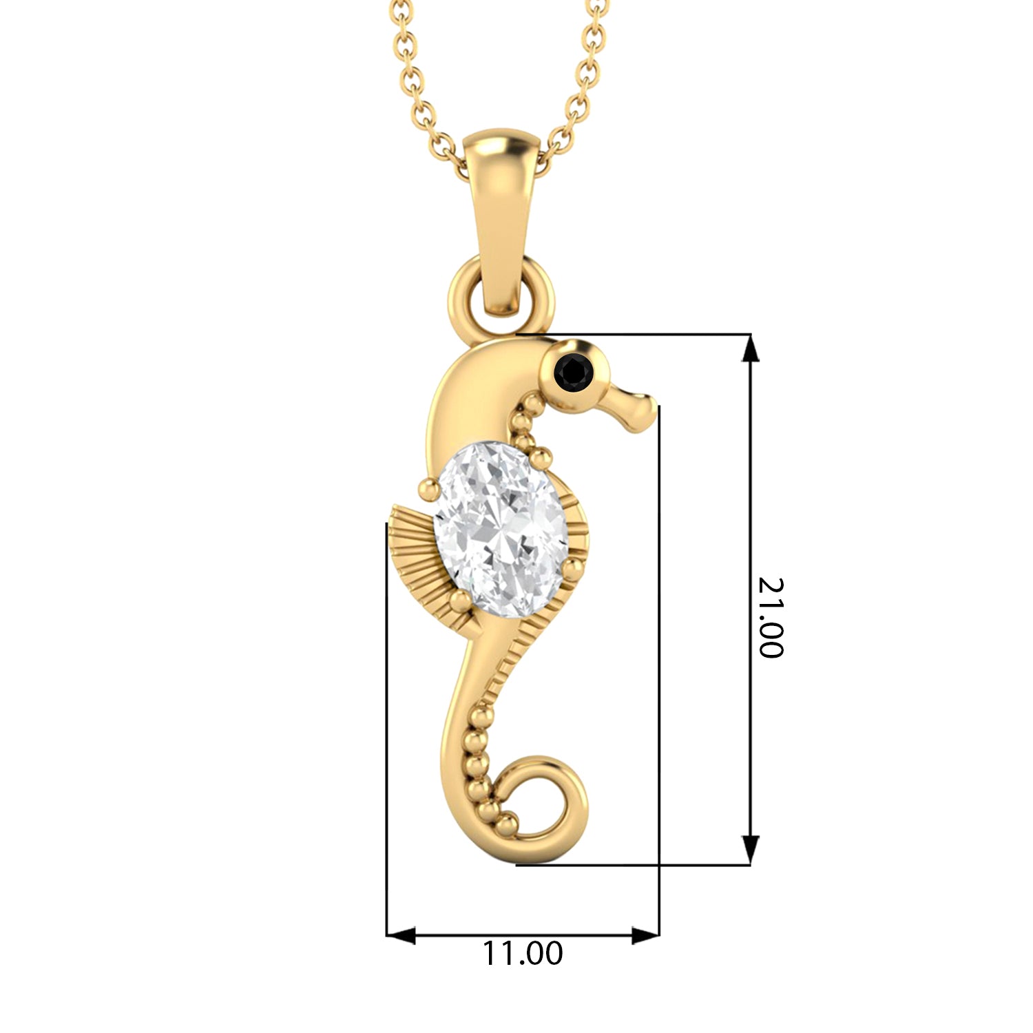Amethyst Seahorse Sparkling Pendant - Sterling Silver