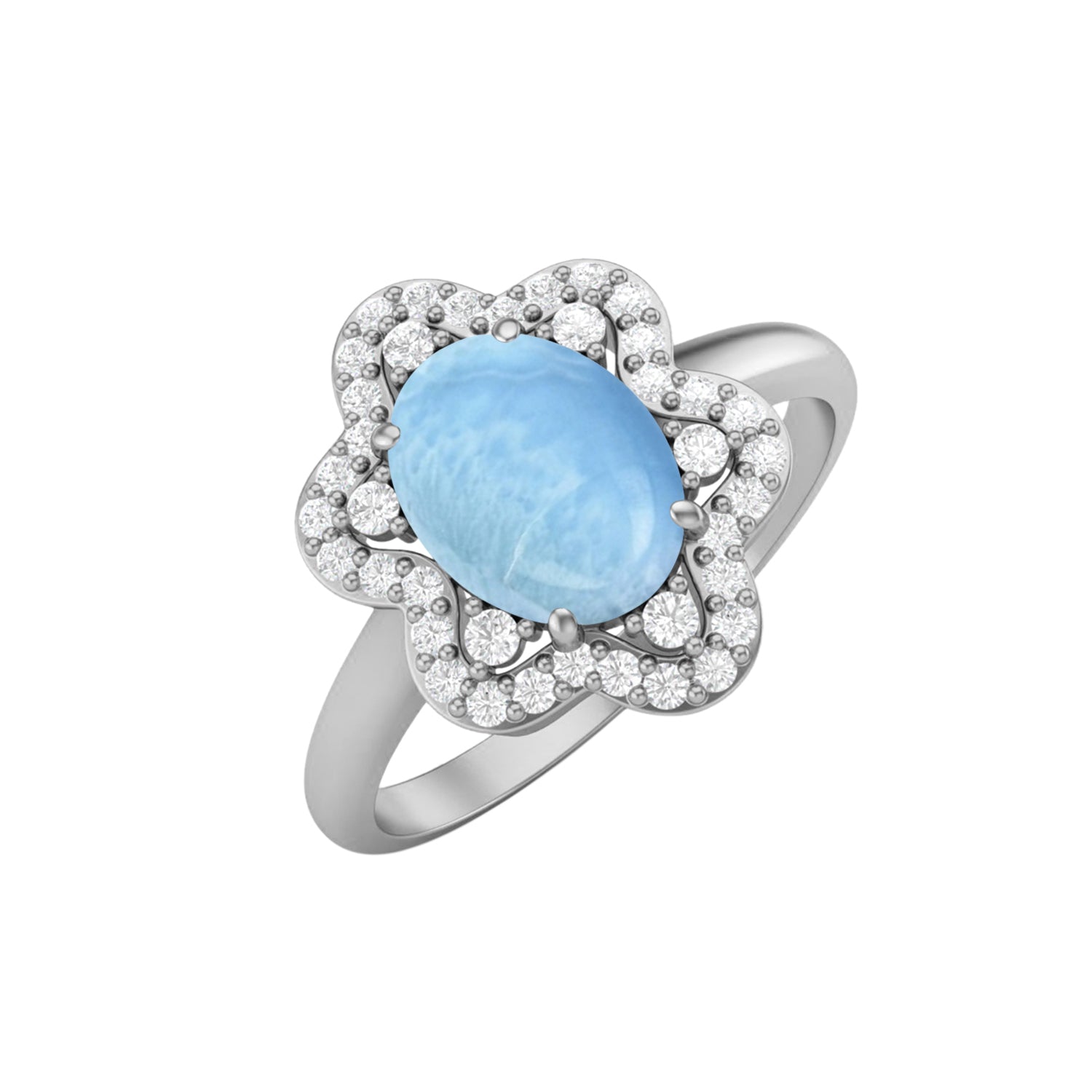 Lairmar Halo Ring – Sterling Silver