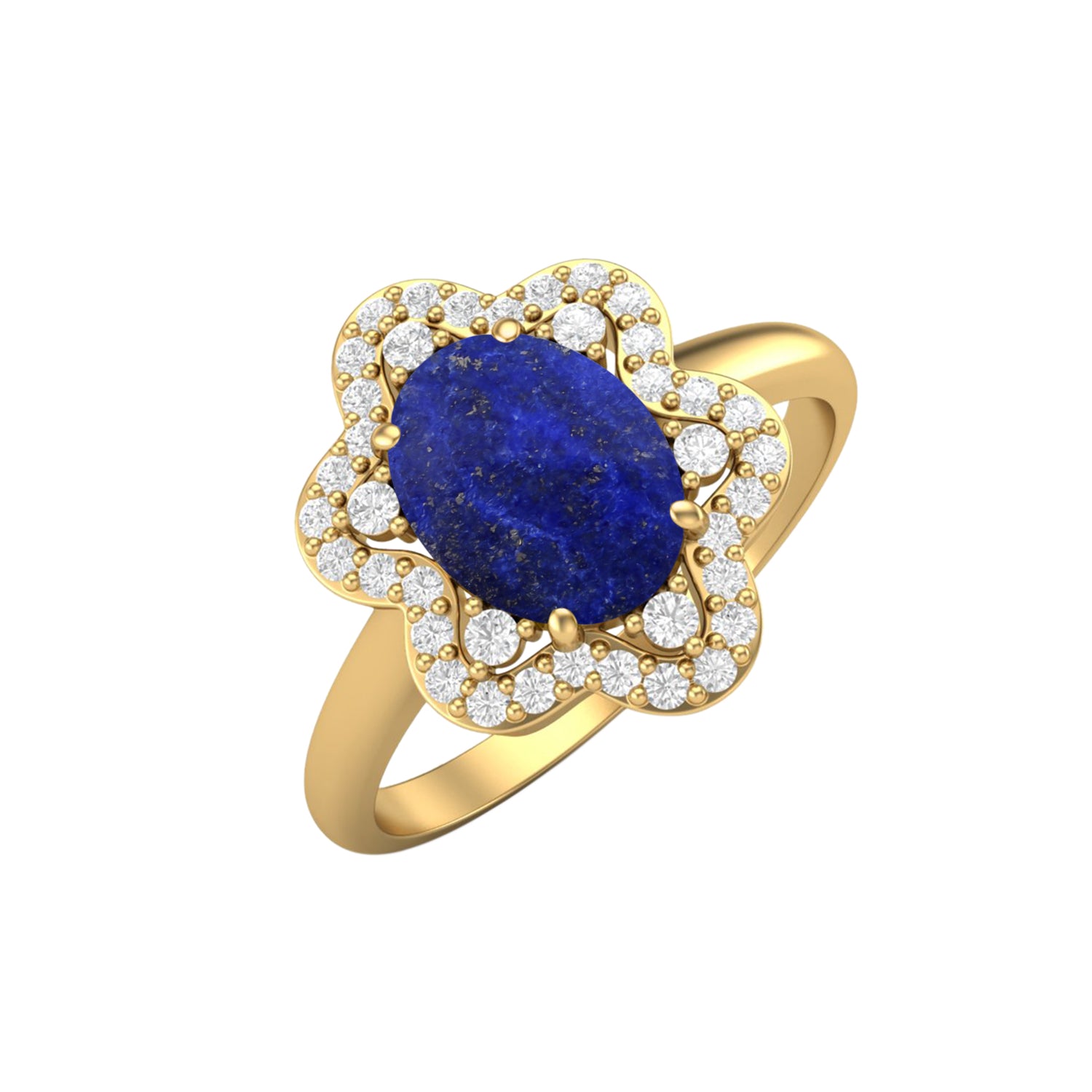 Lapis Halo Ring – Sterling Silver