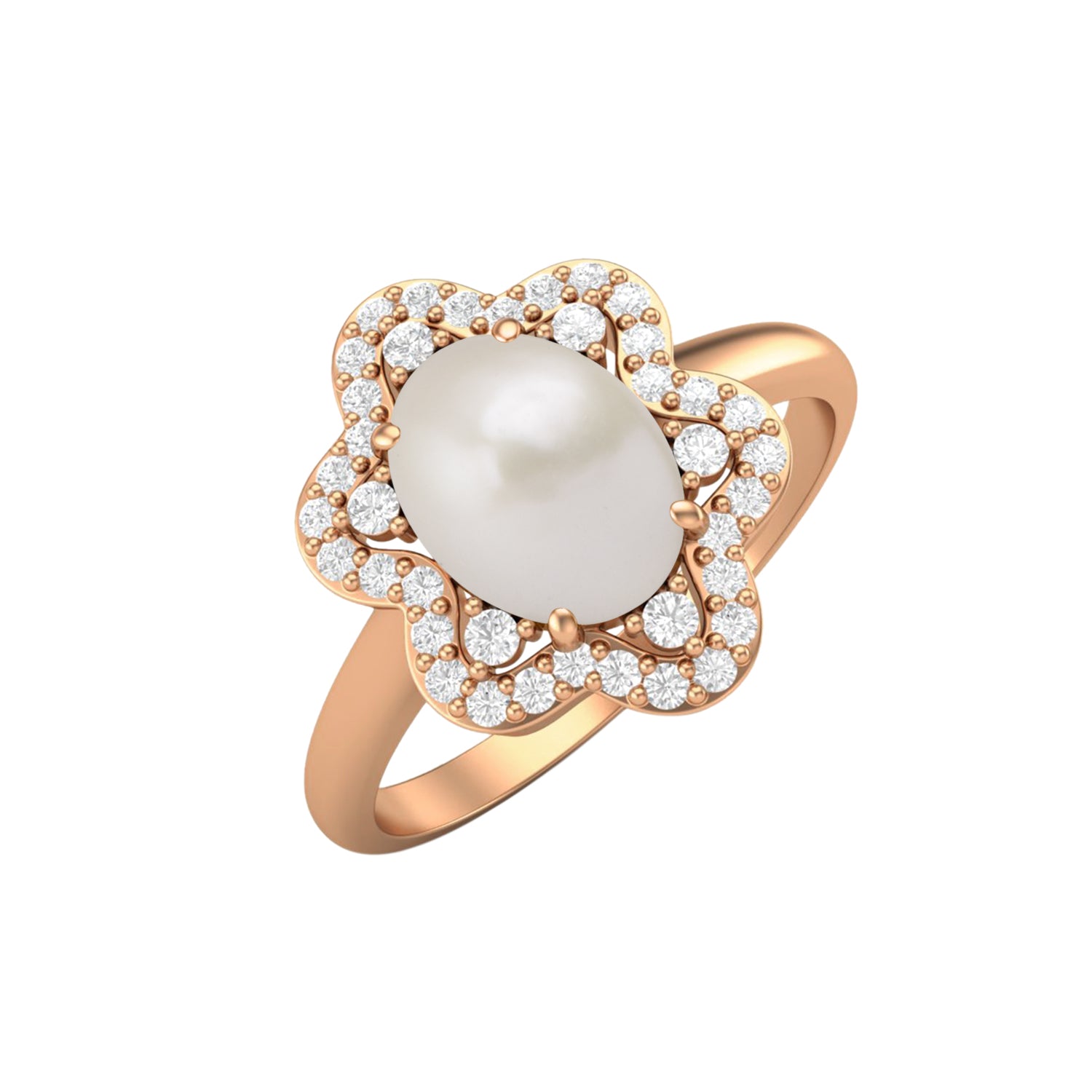 Anello nuziale in pietra di perla naturale, anello ovale in argento sterling 925