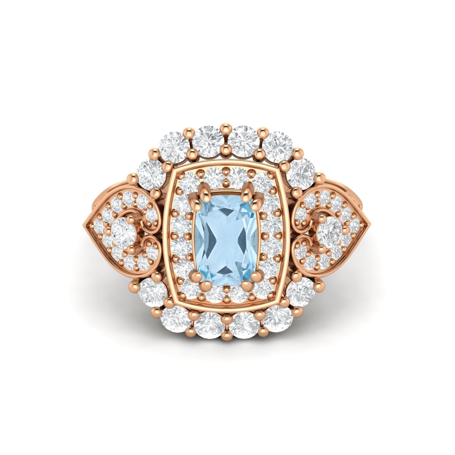 Art Deco Blue Topaz Engagement Ring oval Shaped Topaz Bridal Ring