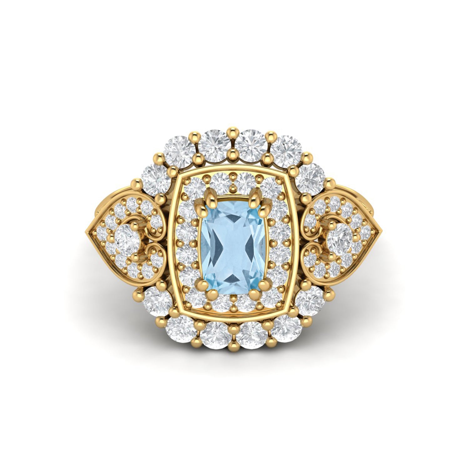 Art Deco Blue Topaz Engagement Ring oval Shaped Topaz Bridal Ring