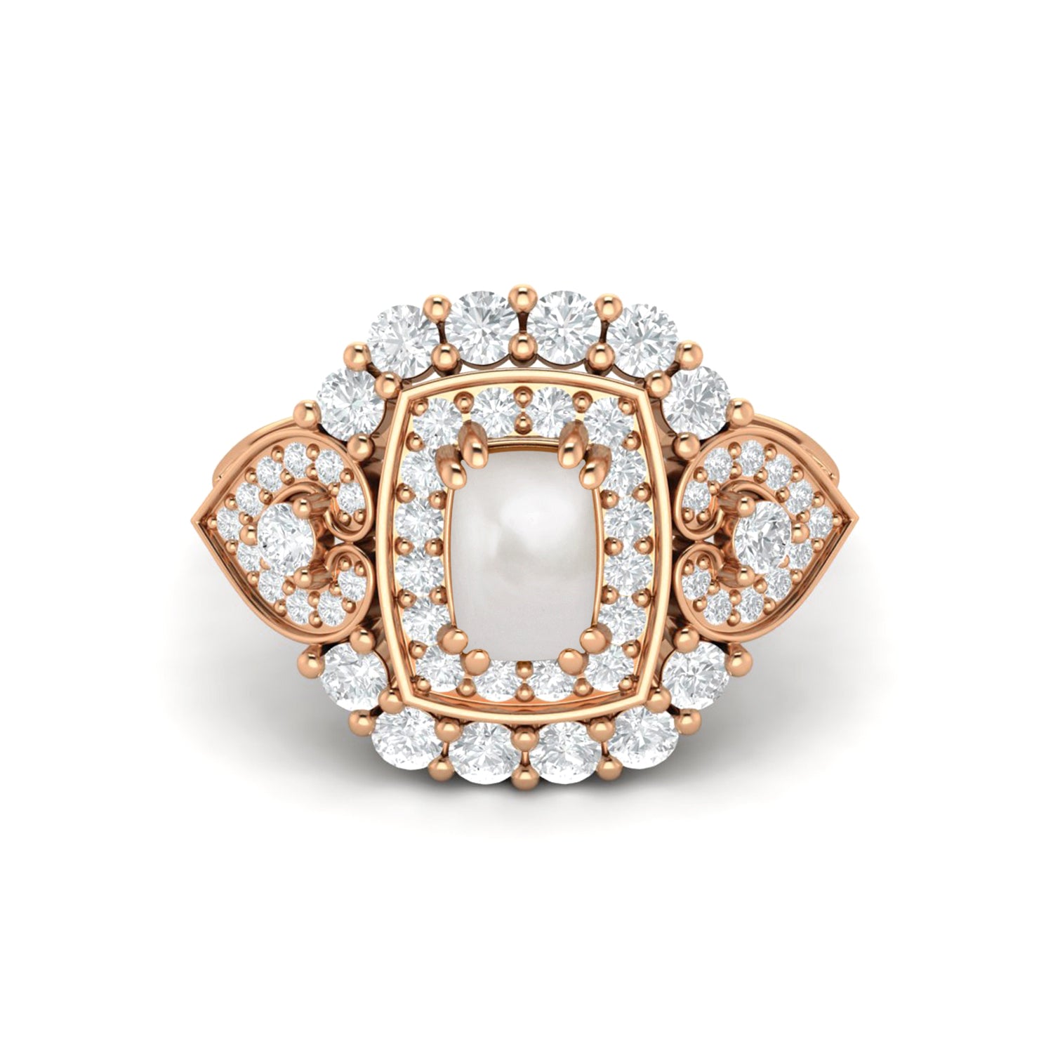 Anello nuziale in argento sterling 925 con perla ovale