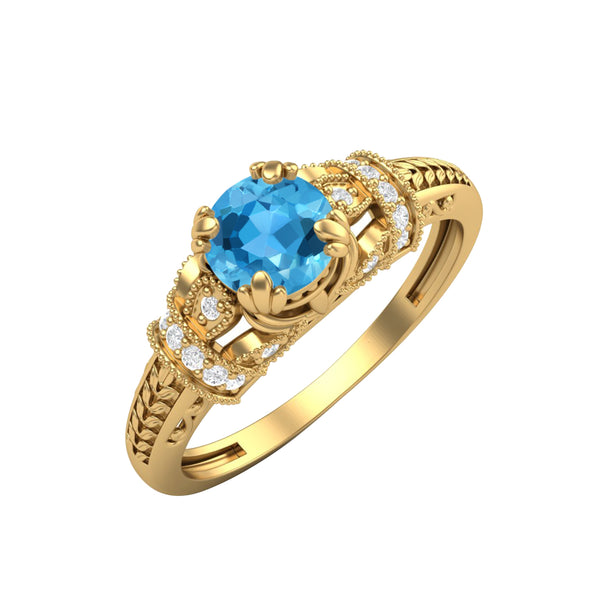 Swiss Blue Topaz Ring