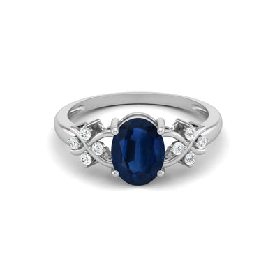 925 Sterling Silver Blue Sapphire Wedding Ring Unique Promise Ring
