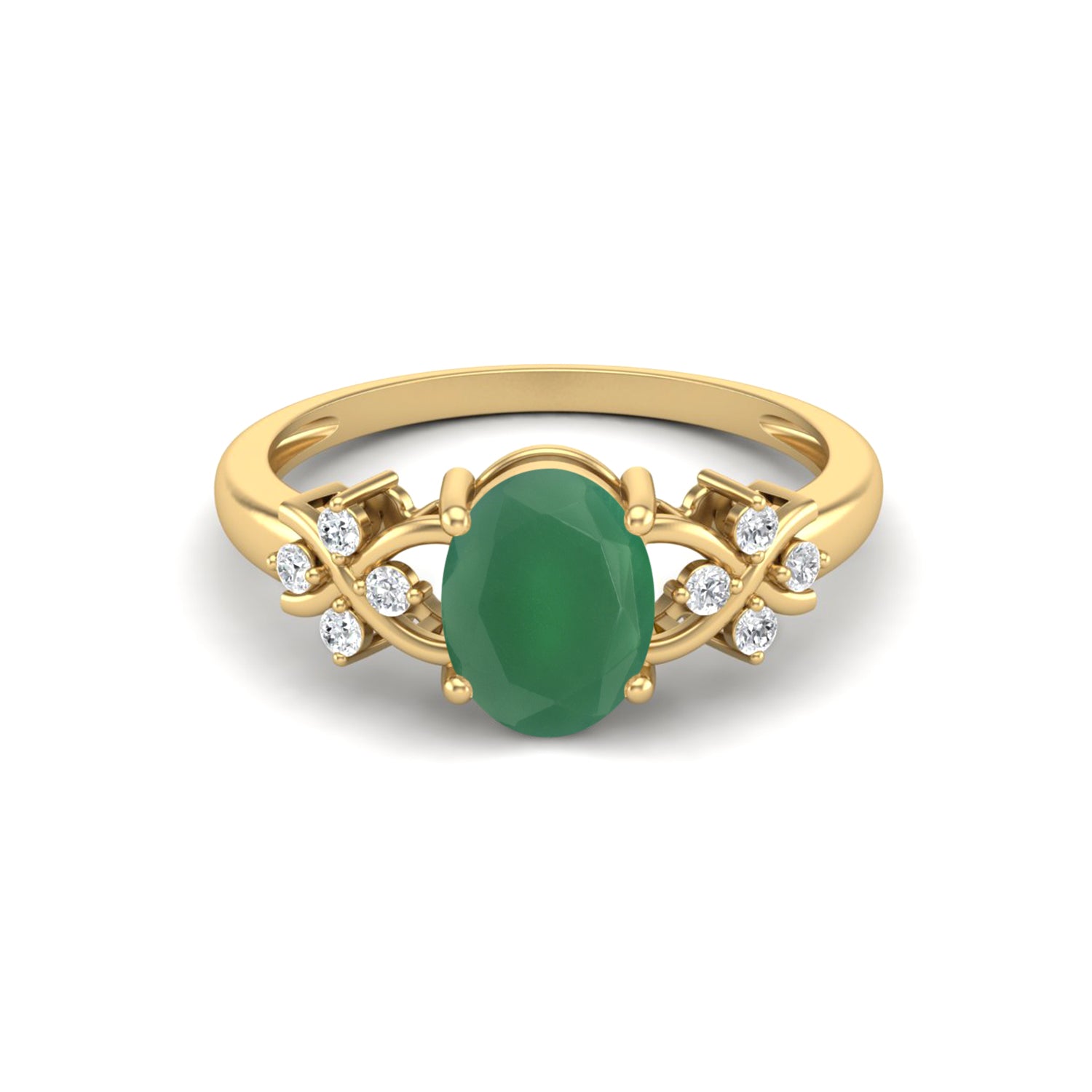 Anello di fidanzamento ovale in onice verde, anello nuziale in argento sterling 925