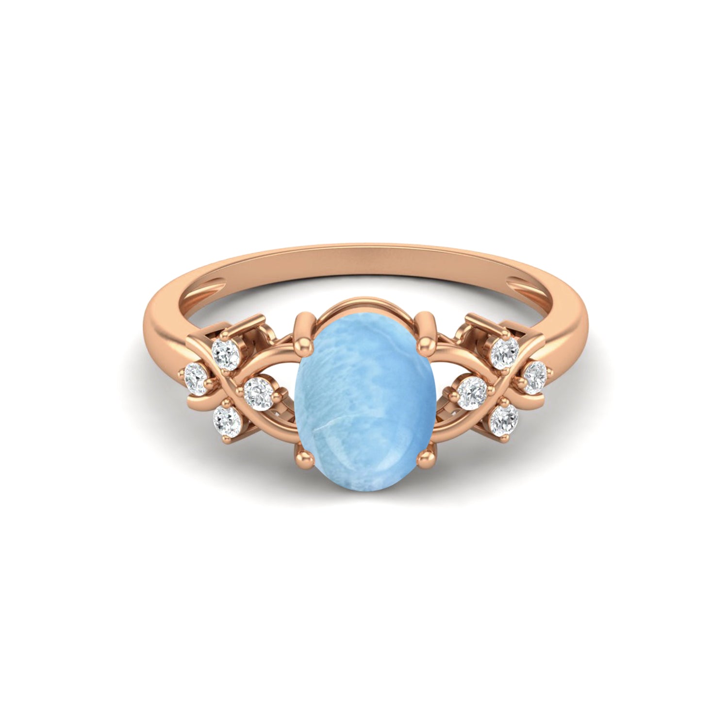 Anello di fidanzamento vintage in Larimar, anello di nozze in argento sterling 925