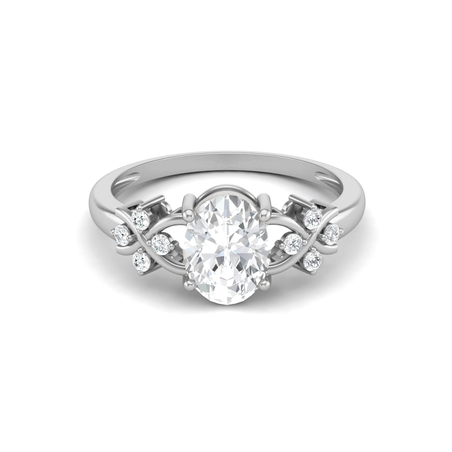Moissanite Vine-Inspired Ring – Sterling Silver