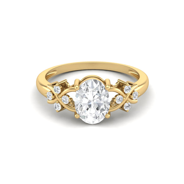 8x6mm Moissanite Wedding Ring 925 Sterling Silver Bridal Ring