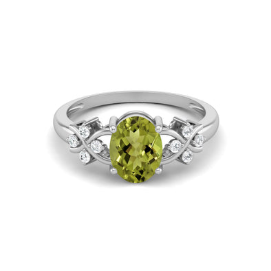 Natural Peridot Wedding Ring 925 Sterling Silver Promise Ring