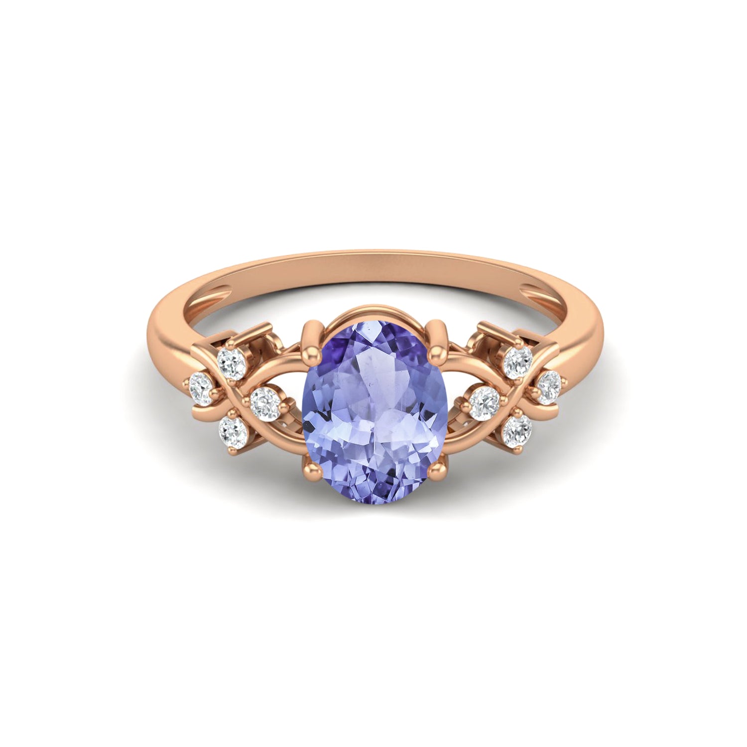 Tanzanite Vine Inspired Accent Ring – Sterling Silver