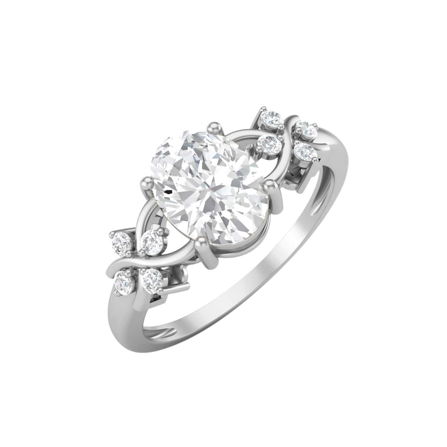 Moissanite Vine-Inspired Ring – Sterling Silver