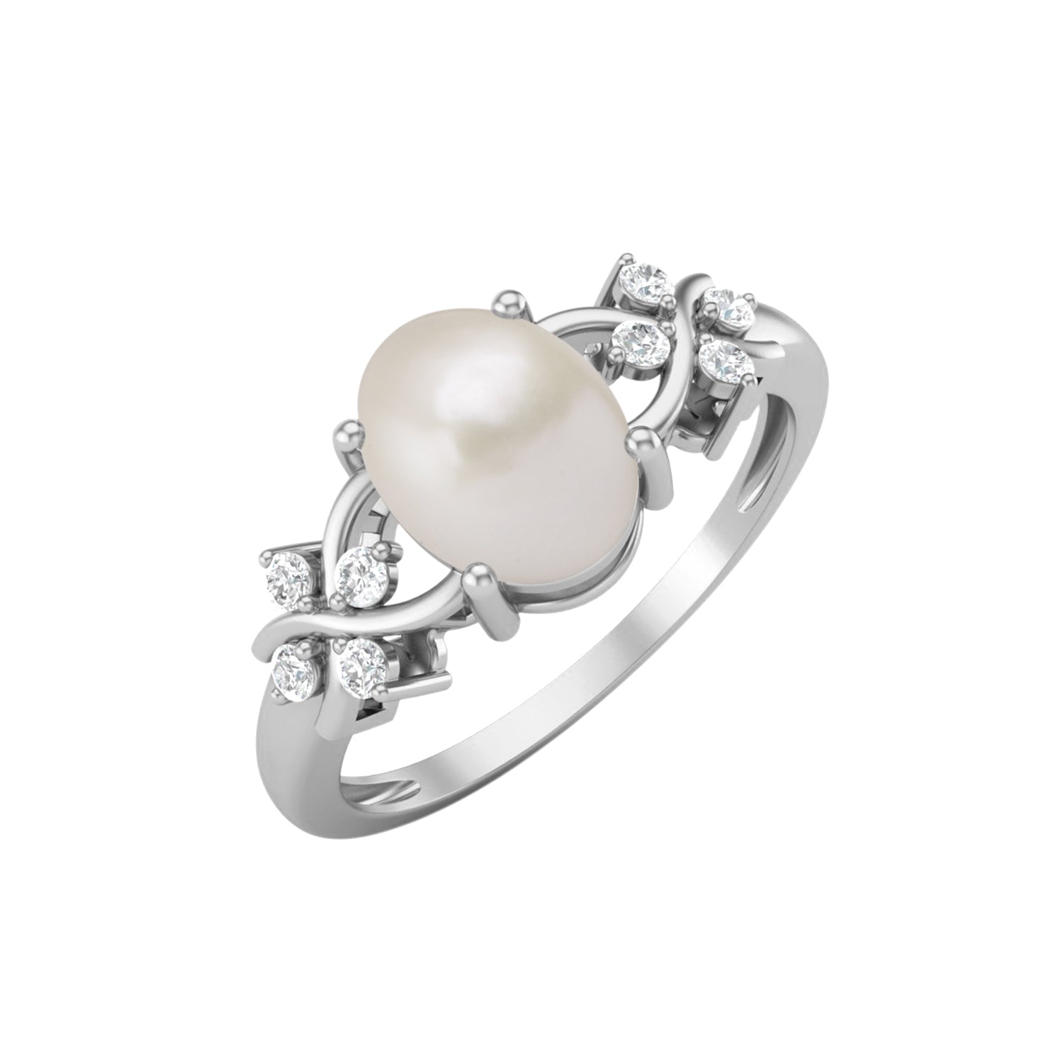 Pearl Vine Inspired Accent Ring – Sterling Silver