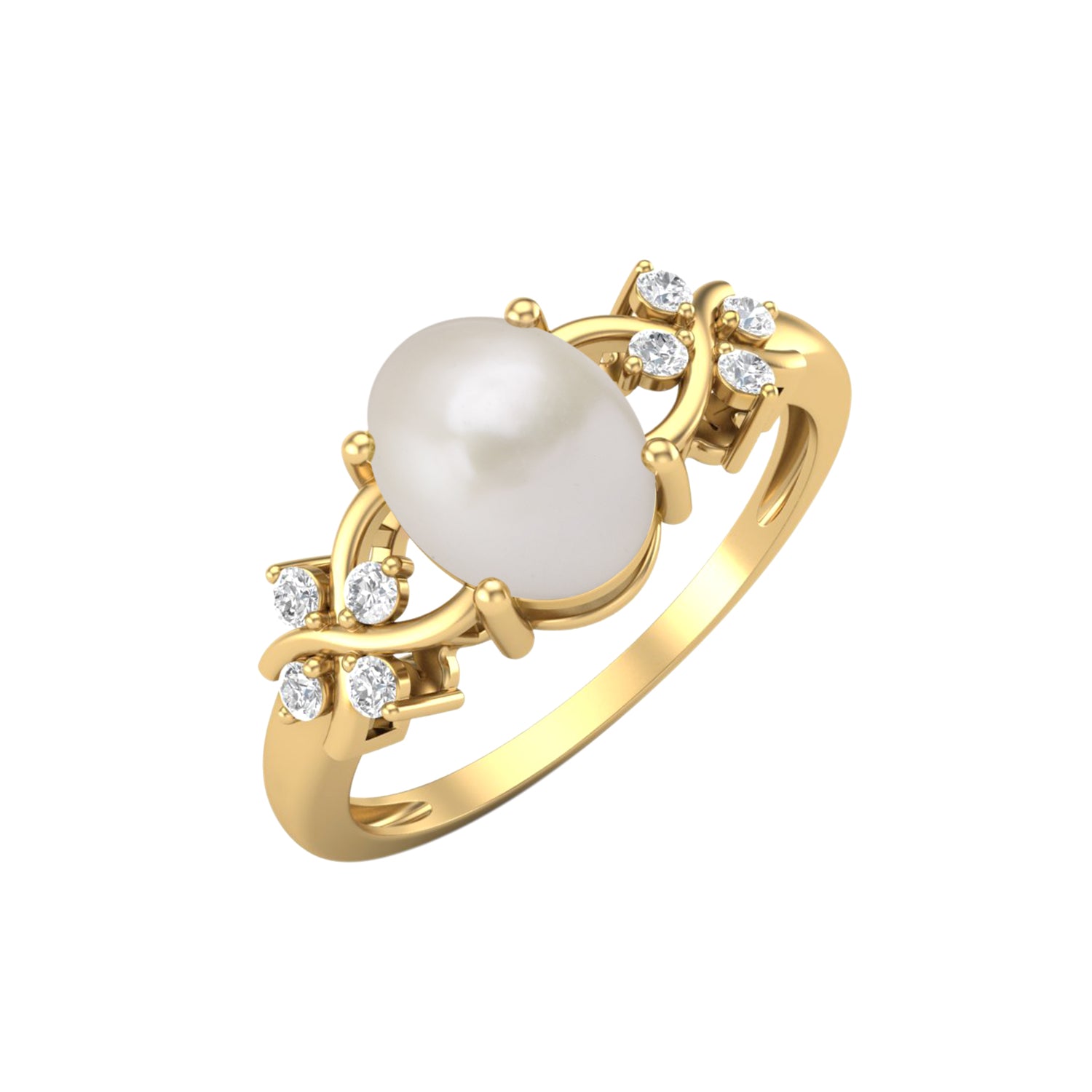 Pearl Vine Inspired Accent Ring – Sterling Silver