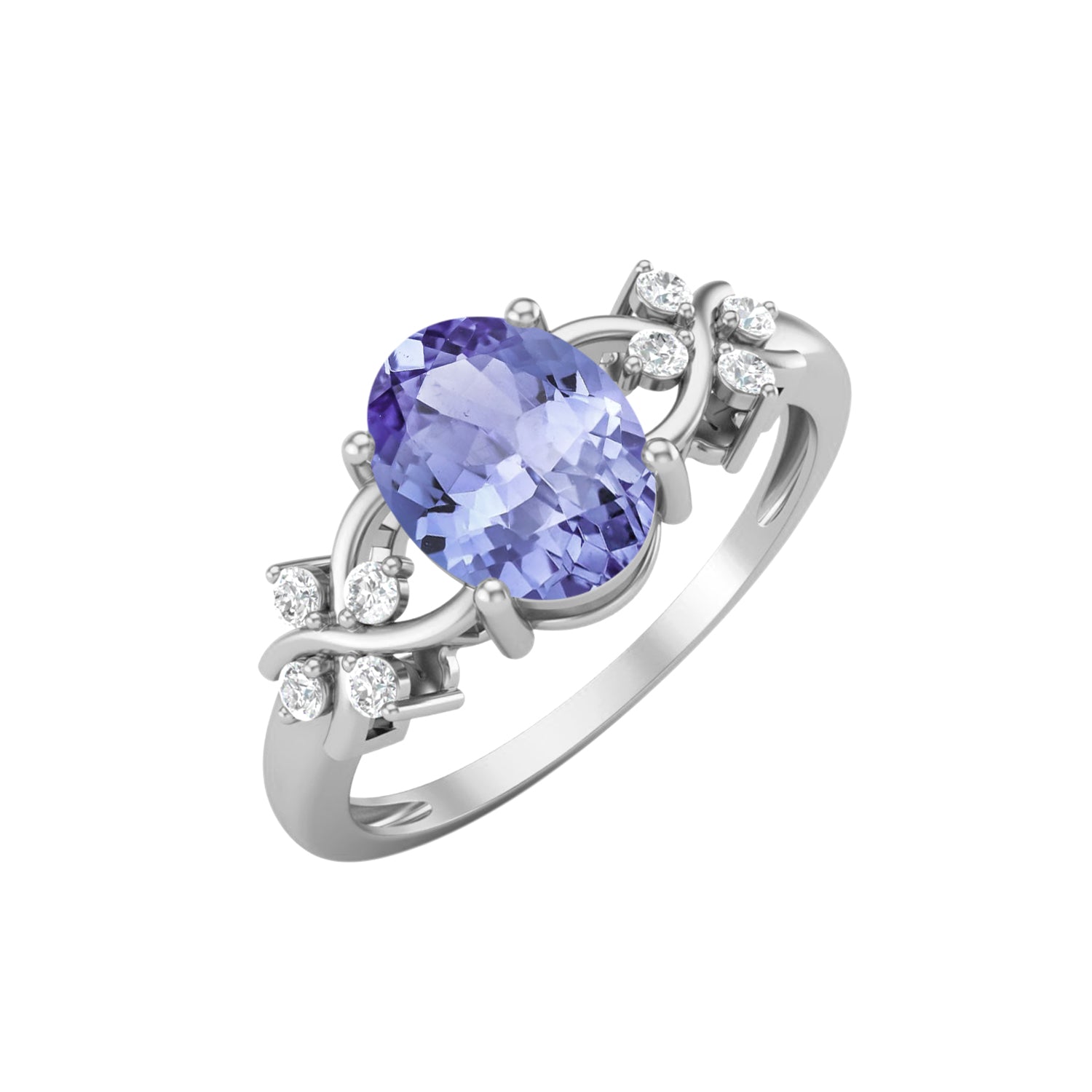 Anello di nozze in tanzanite naturale, anello di anniversario di matrimonio in stile Art Déco