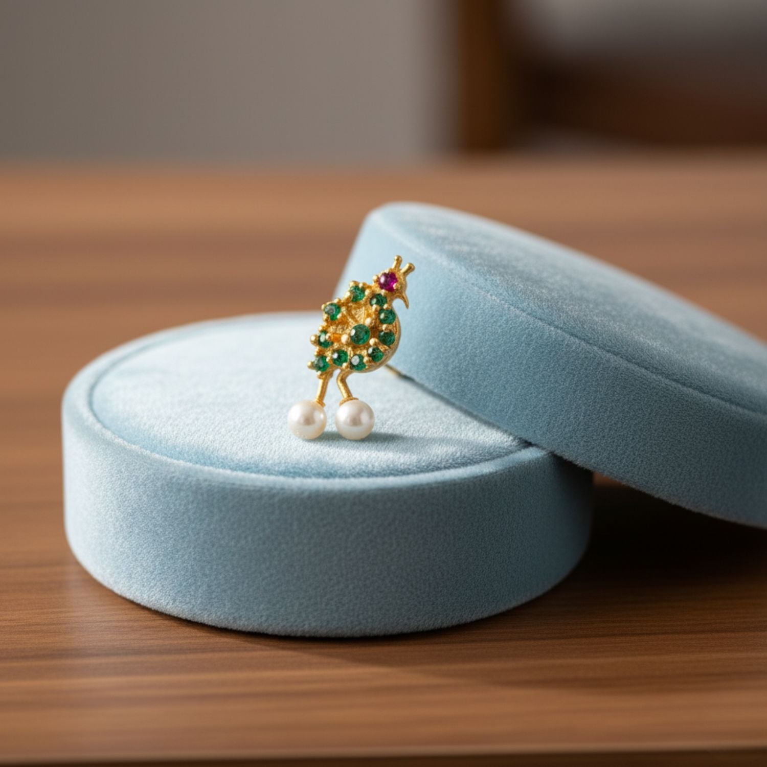 White CZ Minimal Dangling Nose Pin – Sterling Silver Gold Plated