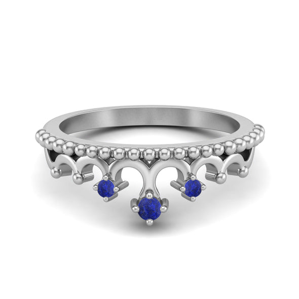Vintage Lapis Lazuli Crown Wedding Ring Art Deco Tiara Ring For Women