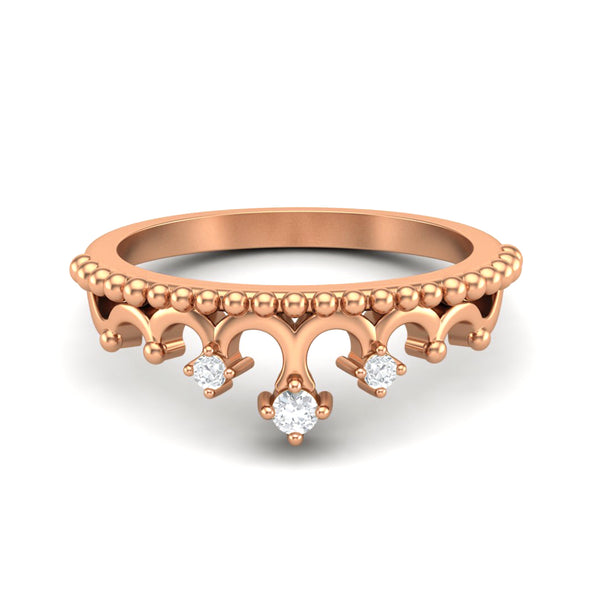 0.44 Ct Moissanite Wedding Ring For Women 925 Silver Princess Crown Ring