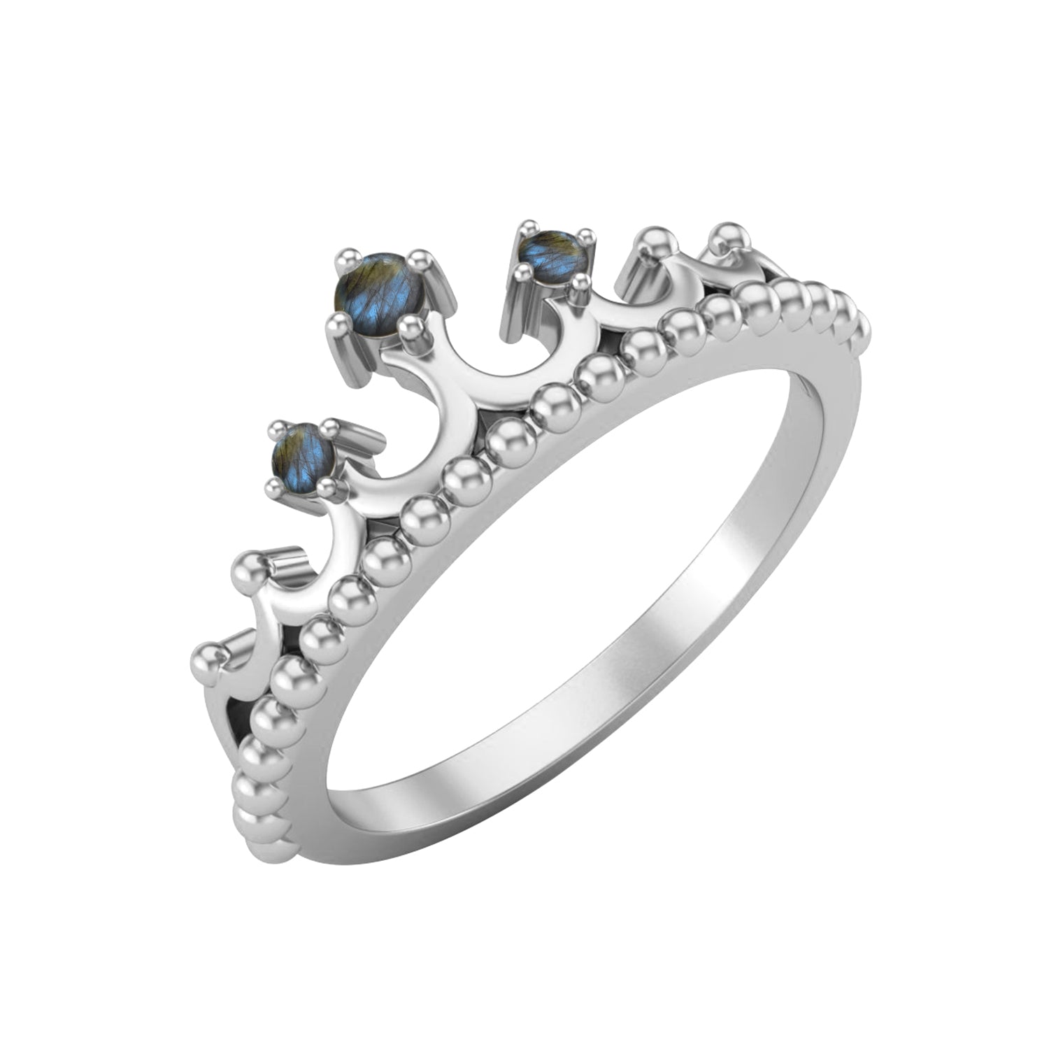 Labradorite Tiara Design Crown Ring- Sterling Silver