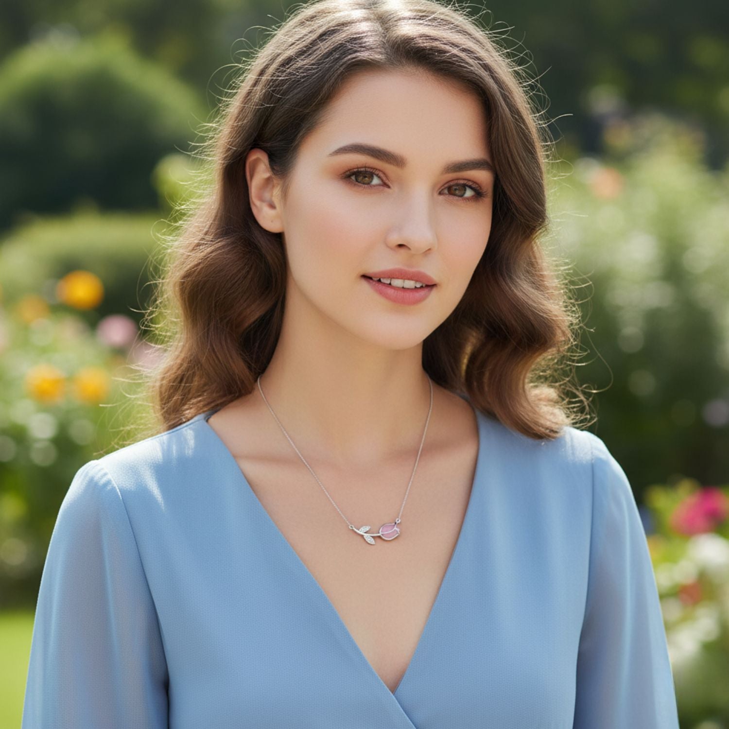 Collana con fiocco di neve e stella in tanzanite - Argento Sterling