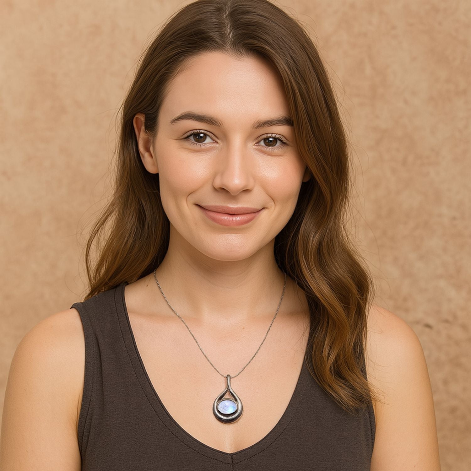 Celtic Style Round Cut Multi Choice Gemstone Pendant