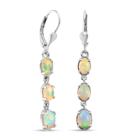 Oval Shaped Opal 7X5 Wedding Gift Earring For Women 925 Sterling Silver Earring