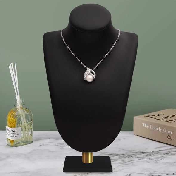 4.00 Ct Round Shape Natural Pearl 925 Sterling Silver June Birthstone Cluster Necklace