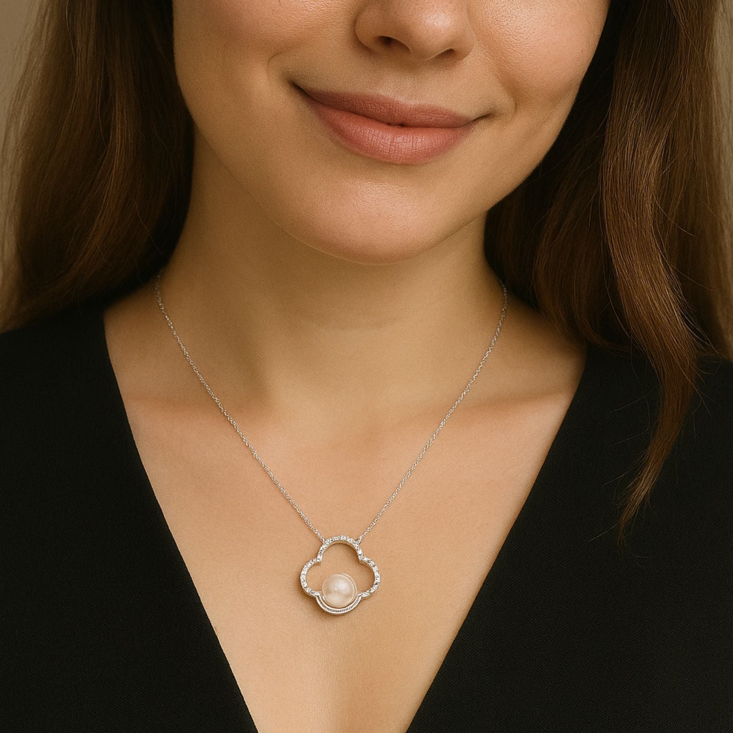 Pearl Clover Necklace – Sterling Silver