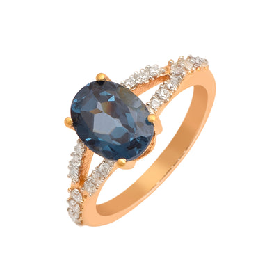 Teal Lab Created Spinel Ring