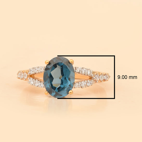 Teal Lab Created Spinel Ring
