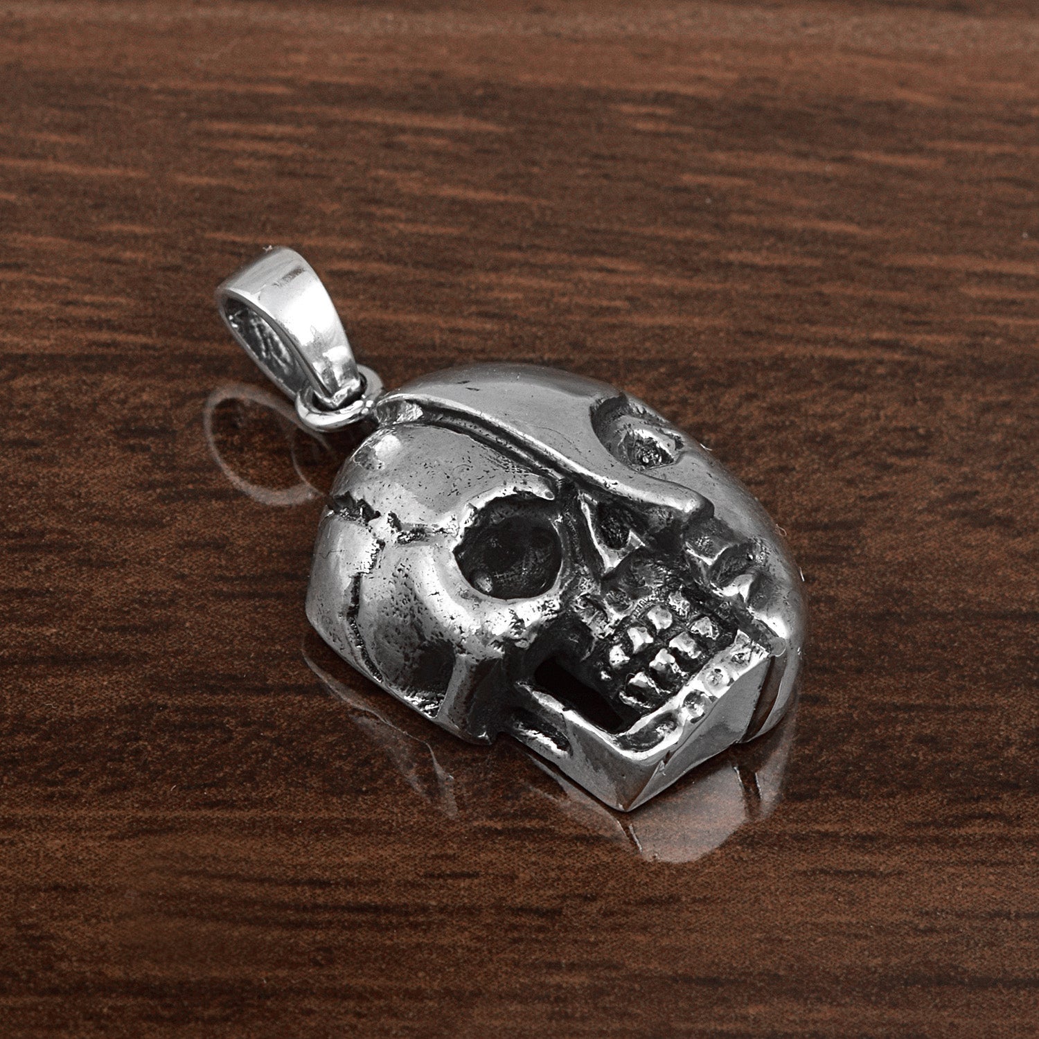 Dual Face & Skull Life & Death Pendant Design - Sterling Silver