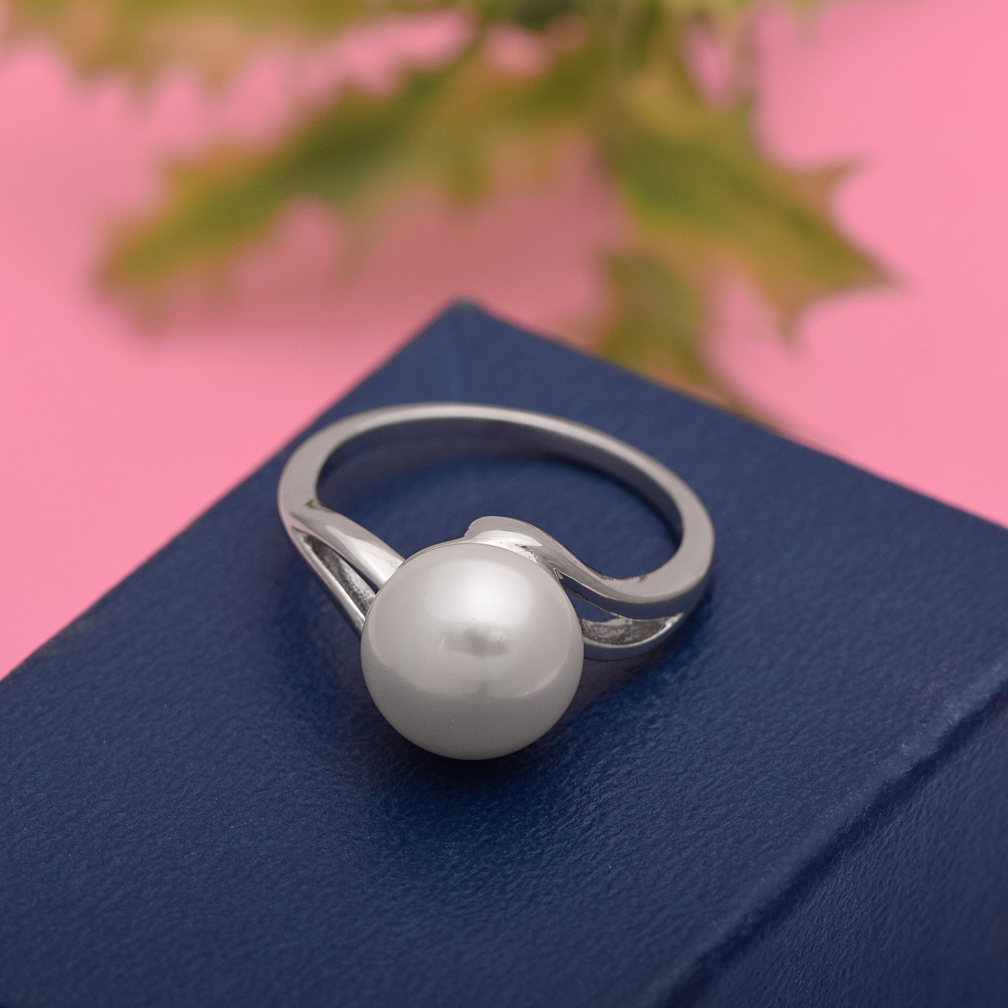 Anello solitario con perla – Argento Sterling