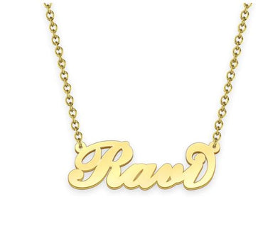 Personalized Name Yellow Plated Necklace