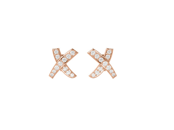 925 Sterling Silver Alphabet Letter “X” Women Stud Earrings 0.36 Ctw Round Moissanite Gemstone Earrings