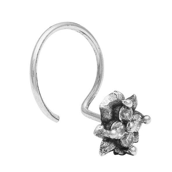 Traditional Nose Pin For Women 925 Sterling Silver Oxidized Nose Ring