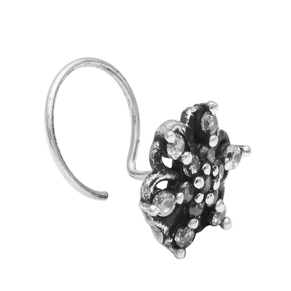 Traditional Nose Pin For Women Vintage Style Nose Pin Black Oxidized Nose Pin