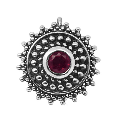 Natural Red Gemstone Studs Nose Pin 925 Silver Garnet Nose Ring For Women