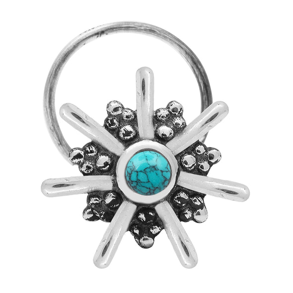 Natural Turquoise Studs Nose Pin 925 Sterling Silver Nose Ring For Her