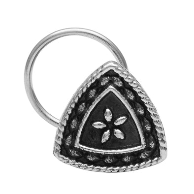 Triangle Black Nose Pin Oxidized Jewelry For Women 925 Sterling Silver Studs Nose Pin