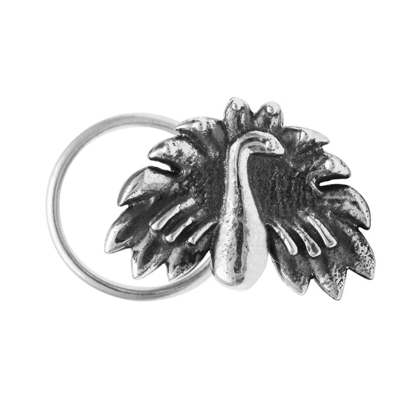 Peacock Black Oxidized 925 Sterling Silver Wire Studs Nose Pin For Women