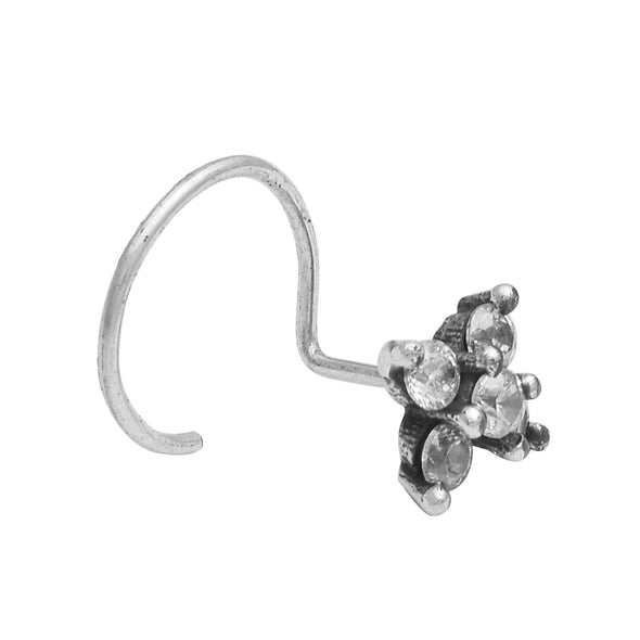 925 Sterling Silver Oxidized Nose Pin For Women Traditional Jewelry Unique Nose Ring